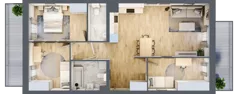 4 pokoje, mieszkanie 72,60 m², piętro 2, oferta nr B5-K3-2-1, ATAL Strachowicka II, Wrocław, Żerniki, Fabryczna, ul. Strachowicka