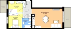 3 pokoje, mieszkanie 63,81 m², piętro 1, oferta nr B5-K1-1-5, ATAL Strachowicka II, Wrocław, Żerniki, Fabryczna, ul. Strachowicka