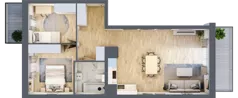 3 pokoje, mieszkanie 63,81 m², piętro 1, oferta nr B5-K1-1-5, ATAL Strachowicka II, Wrocław, Żerniki, Fabryczna, ul. Strachowicka