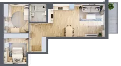 3 pokoje, mieszkanie 63,42 m², piętro 2, oferta nr B5-K2-2-1, ATAL Strachowicka II, Wrocław, Żerniki, Fabryczna, ul. Strachowicka