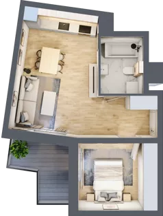 2 pokoje, mieszkanie 39,05 m², piętro 1, oferta nr B5-K1-1-4, ATAL Strachowicka II, Wrocław, Żerniki, Fabryczna, ul. Strachowicka