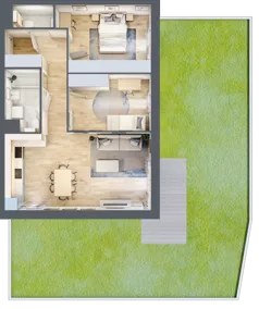 3 pokoje, mieszkanie 66,45 m², parter, oferta nr B5-K2-0-3, ATAL Strachowicka II, Wrocław, Żerniki, Fabryczna, ul. Strachowicka