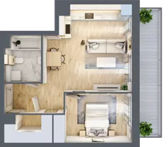 2 pokoje, mieszkanie 46,32 m², piętro 1, oferta nr B5-K1-1-6, ATAL Strachowicka II, Wrocław, Żerniki, Fabryczna, ul. Strachowicka