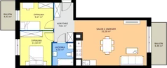 3 pokoje, mieszkanie 63,69 m², piętro 3, oferta nr B5-K1-3-5, ATAL Strachowicka II, Wrocław, Żerniki, Fabryczna, ul. Strachowicka
