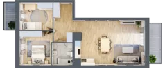 3 pokoje, mieszkanie 39,11 m², piętro 3, oferta nr B5-K1-3-5, ATAL Strachowicka II, Wrocław, Żerniki, Fabryczna, ul. Strachowicka