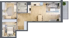 3 pokoje, mieszkanie 63,31 m², piętro 1, oferta nr B5-K2-1-1, ATAL Strachowicka II, Wrocław, Żerniki, Fabryczna, ul. Strachowicka