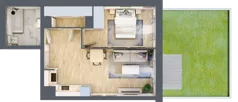 2 pokoje, mieszkanie 43,57 m², parter, oferta nr B5-K2-0-1, ATAL Strachowicka II, Wrocław, Żerniki, Fabryczna, ul. Strachowicka