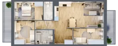 4 pokoje, mieszkanie 72,71 m², piętro 4, oferta nr B5-K3-4-1, ATAL Strachowicka II, Wrocław, Żerniki, Fabryczna, ul. Strachowicka