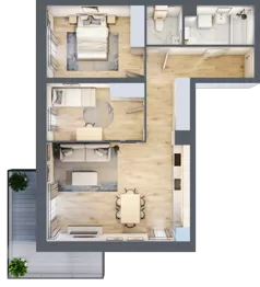 3 pokoje, mieszkanie 65,67 m², piętro 2, oferta nr B6-K1-2-6, ATAL Strachowicka II, Wrocław, Żerniki, Fabryczna, ul. Strachowicka