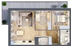 3 pokoje, mieszkanie 64,77 m², piętro 3, oferta nr B6-K1-3-1, ATAL Strachowicka II, Wrocław, Żerniki, Fabryczna, ul. Strachowicka