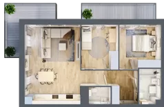 3 pokoje, mieszkanie 64,90 m², piętro 2, oferta nr B6-K1-2-1, ATAL Strachowicka II, Wrocław, Żerniki, Fabryczna, ul. Strachowicka