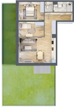 3 pokoje, mieszkanie 65,67 m², piętro 2, oferta nr B6-K1-2-6, ATAL Strachowicka II, Wrocław, Żerniki, Fabryczna, ul. Strachowicka
