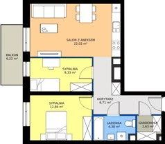 3 pokoje, mieszkanie 60,70 m², piętro 3, oferta nr B6-K1-3-6, ATAL Strachowicka II, Wrocław, Żerniki, Fabryczna, ul. Strachowicka