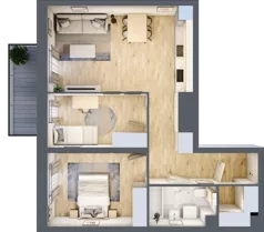3 pokoje, mieszkanie 60,70 m², piętro 3, oferta nr B6-K1-3-6, ATAL Strachowicka II, Wrocław, Żerniki, Fabryczna, ul. Strachowicka