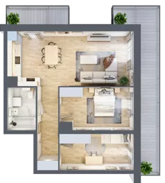3 pokoje, mieszkanie 61,97 m², piętro 2, oferta nr B6-K1-2-2, ATAL Strachowicka II, Wrocław, Żerniki, Fabryczna, ul. Strachowicka