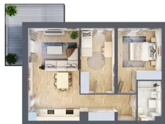 3 pokoje, mieszkanie 58,23 m², piętro 1, oferta nr B7-K1-1-1, ATAL Strachowicka II, Wrocław, Żerniki, Fabryczna, ul. Strachowicka