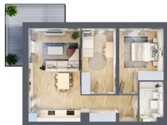 3 pokoje, mieszkanie 58,22 m², piętro 2, oferta nr B7-K1-2-1, ATAL Strachowicka II, Wrocław, Żerniki, Fabryczna, ul. Strachowicka
