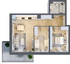 3 pokoje, mieszkanie 58,69 m², piętro 1, oferta nr B7-K1-1-6, ATAL Strachowicka II, Wrocław, Żerniki, Fabryczna, ul. Strachowicka