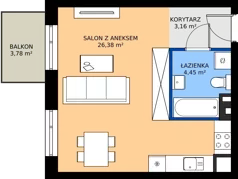1 pokój, mieszkanie 34,09 m², piętro 3, oferta nr B8-K1-3-7, ATAL Strachowicka II, Wrocław, Żerniki, Fabryczna, ul. Strachowicka