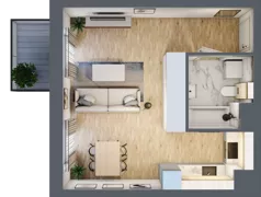 1 pokój, mieszkanie 33,92 m², piętro 2, oferta nr B8-K1-2-8, ATAL Strachowicka II, Wrocław, Żerniki, Fabryczna, ul. Strachowicka