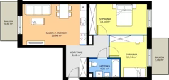3 pokoje, mieszkanie 58,71 m², piętro 1, oferta nr B9-K4-1-1, ATAL Strachowicka II, Wrocław, Żerniki, Fabryczna, ul. Strachowicka