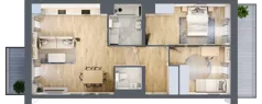3 pokoje, mieszkanie 67,95 m², piętro 1, oferta nr B9-K3-1-1, ATAL Strachowicka II, Wrocław, Żerniki, Fabryczna, ul. Strachowicka