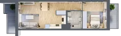 2 pokoje, mieszkanie 46,04 m², piętro 3, oferta nr B9-K2-3-1, ATAL Strachowicka II, Wrocław, Żerniki, Fabryczna, ul. Strachowicka