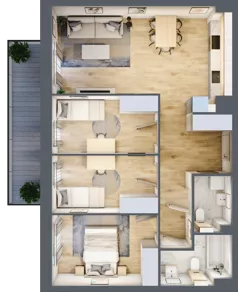 4 pokoje, mieszkanie 71,29 m², piętro 1, oferta nr B9-K2-1-4, ATAL Strachowicka II, Wrocław, Żerniki, Fabryczna, ul. Strachowicka