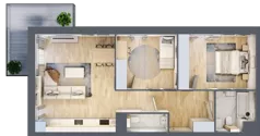3 pokoje, mieszkanie 67,01 m², piętro 1, oferta nr B9-K2-1-2, ATAL Strachowicka II, Wrocław, Żerniki, Fabryczna, ul. Strachowicka
