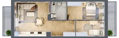 3 pokoje, mieszkanie 60,03 m², piętro 1, oferta nr B9-K1-1-4, ATAL Strachowicka II, Wrocław, Żerniki, Fabryczna, ul. Strachowicka