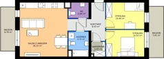 3 pokoje, mieszkanie 65,42 m², piętro 1, oferta nr B9-K2-1-5, ATAL Strachowicka II, Wrocław, Żerniki, Fabryczna, ul. Strachowicka