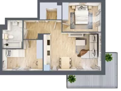 3 pokoje, mieszkanie 56,79 m², piętro 2, oferta nr B9-K1-2-2, ATAL Strachowicka II, Wrocław, Żerniki, Fabryczna, ul. Strachowicka