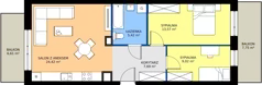 3 pokoje, mieszkanie 60,09 m², piętro 2, oferta nr B9-K1-2-4, ATAL Strachowicka II, Wrocław, Żerniki, Fabryczna, ul. Strachowicka