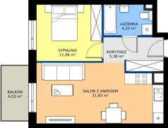 2 pokoje, mieszkanie 42,38 m², piętro 1, oferta nr B9-K3-1-2, ATAL Strachowicka II, Wrocław, Żerniki, Fabryczna, ul. Strachowicka