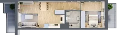 2 pokoje, mieszkanie 46,05 m², piętro 2, oferta nr B9-K2-2-1, ATAL Strachowicka II, Wrocław, Żerniki, Fabryczna, ul. Strachowicka