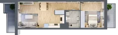 2 pokoje, mieszkanie 46,06 m², piętro 1, oferta nr B9-K2-1-1, ATAL Strachowicka II, Wrocław, Żerniki, Fabryczna, ul. Strachowicka