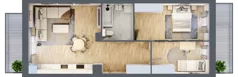 3 pokoje, mieszkanie 60,08 m², piętro 3, oferta nr B9-K1-3-3, ATAL Strachowicka II, Wrocław, Żerniki, Fabryczna, ul. Strachowicka