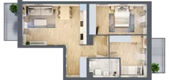 3 pokoje, mieszkanie 58,61 m², piętro 2, oferta nr B9-K4-2-1, ATAL Strachowicka II, Wrocław, Żerniki, Fabryczna, ul. Strachowicka
