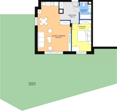 2 pokoje, mieszkanie 53,19 m², parter, oferta nr 5.1.2, Osiedle Przyjemne - etap II, Gdańsk, Jasień, ul. Flisykowskiego