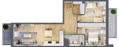 3 pokoje, mieszkanie 64,46 m², piętro 1, oferta nr A1.1.1, ATAL Idea Swarzędz, Swarzędz, ul. Tabaki