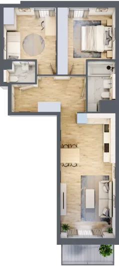 3 pokoje, mieszkanie 63,55 m², piętro 1, oferta nr A2.1.1, ATAL Idea Swarzędz, Swarzędz, ul. Tabaki