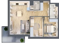 3 pokoje, mieszkanie 66,79 m², piętro 1, oferta nr A2.1.3, ATAL Idea Swarzędz, Swarzędz, ul. Tabaki