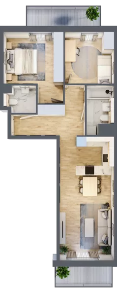 3 pokoje, mieszkanie 63,59 m², piętro 1, oferta nr A3.1.4, ATAL Idea Swarzędz, Swarzędz, ul. Tabaki