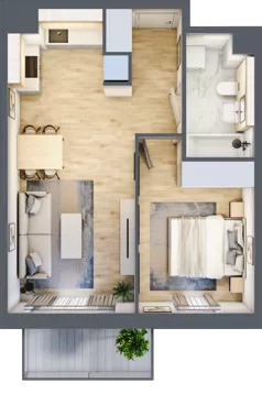 2 pokoje, mieszkanie 41,56 m², piętro 3, oferta nr A4.3.2, ATAL Idea Swarzędz, Swarzędz, ul. Tabaki