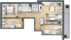 4 pokoje, mieszkanie 76,60 m², piętro 4, oferta nr A1.4.4, ATAL Idea Swarzędz, Swarzędz, ul. Tabaki