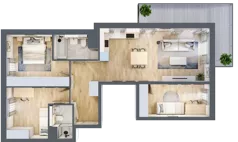 4 pokoje, mieszkanie 77,23 m², piętro 4, oferta nr A5.4.4, ATAL Idea Swarzędz, Swarzędz, ul. Tabaki