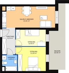 3 pokoje, mieszkanie 57,31 m², parter, oferta nr B1.2_0_1, Nowe Miasto Polesie IV, Łódź, Polesie, Lublinek-Pienista, ul. Pienista