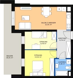 3 pokoje, mieszkanie 57,16 m², parter, oferta nr C1.2_0_6, Nowe Miasto Polesie IV, Łódź, Polesie, Lublinek-Pienista, ul. Pienista