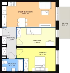 3 pokoje, mieszkanie 63,58 m², piętro 1, oferta nr C1.1_1_4, Nowe Miasto Polesie IV, Łódź, Polesie, Lublinek-Pienista, ul. Pienista