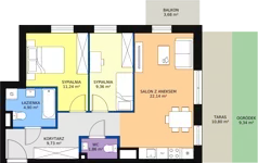 3 pokoje, mieszkanie 61,27 m², parter, oferta nr C2_0_1, Nowe Miasto Polesie IV, Łódź, Polesie, Lublinek-Pienista, ul. Pienista
